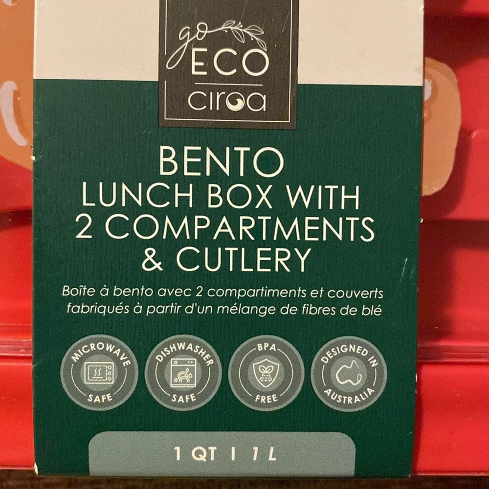 ❤️NWT ECO Circoa Bento Lunch Box within 2 Compartments & Cutlery